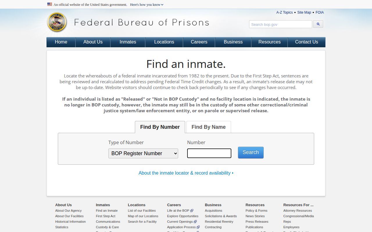 Federal Detention Center Philadelphia BOP release search and custody result