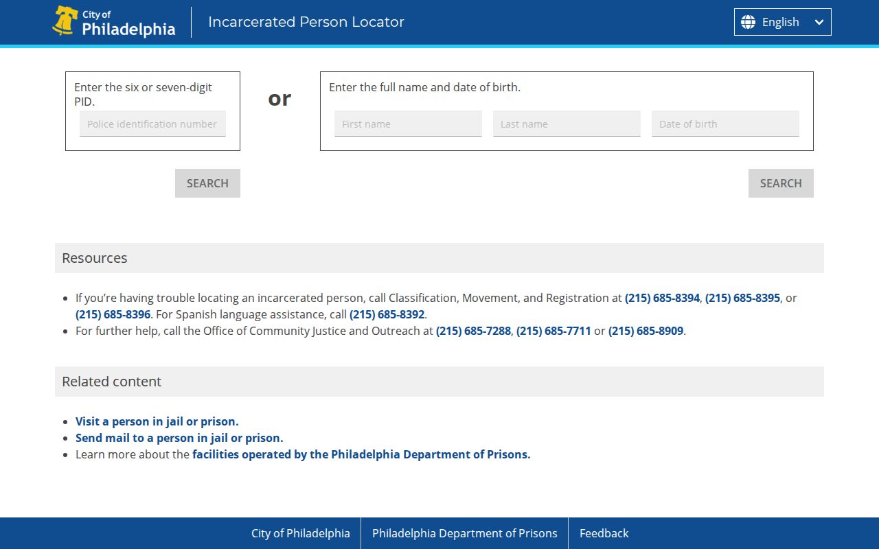 Philadelphia County PDP current-custody search for a 72-hour release review